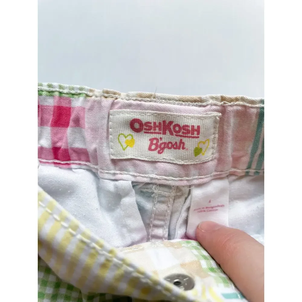 Toddler Girl's OshKosh Colorful Patchwork Cotton Shorts Size 4